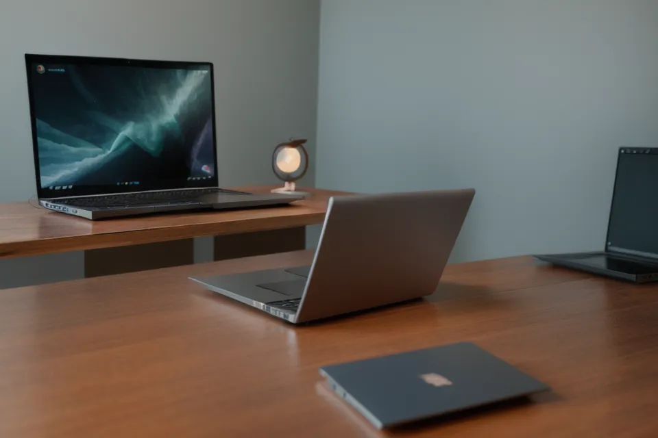 Aisance orale en formation à distance : ordinateur portable ouvert sur un logiciel d'enregistrement vidéo pour s'entraîner à la prise de parole