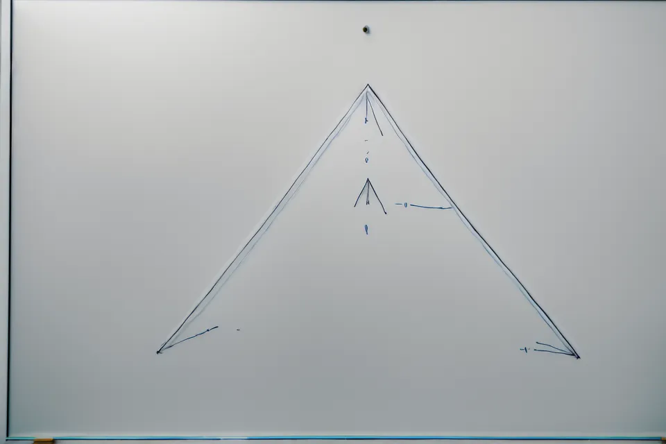 Un schéma simple dessiné sur un tableau blanc représentant les déplacements sur scène.
